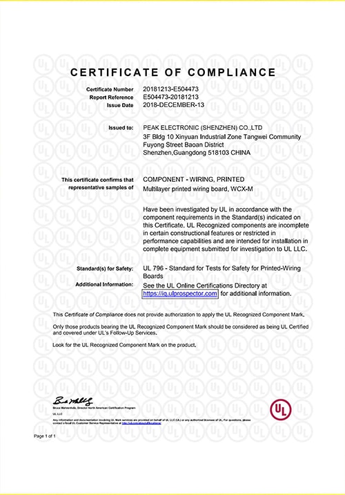 PEAK PCB Multilayer-UL