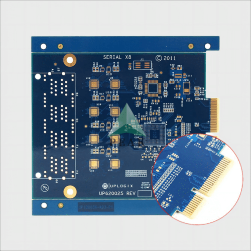 Gold Finger Hard Gold 30u+ENIG 1u 8 Layers Rigid Blue Multilayer PCB