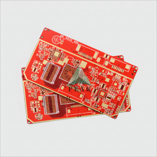 Buried Via (L4-L5;) 8 Layers Conductive Via Fill Impedance Control Red PCB