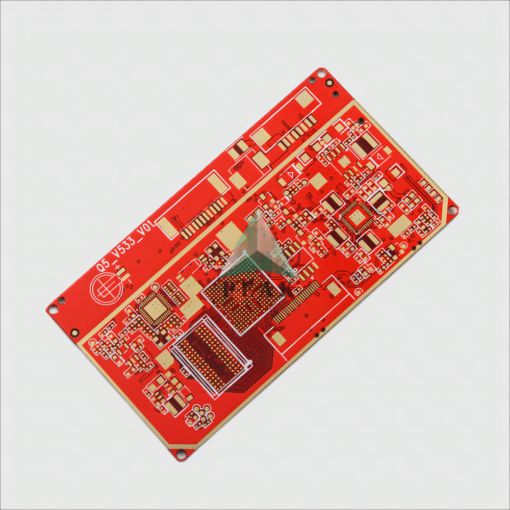 Buried Via (L4-L5;) 8 Layers Conductive Via Fill Impedance Control Red PCB