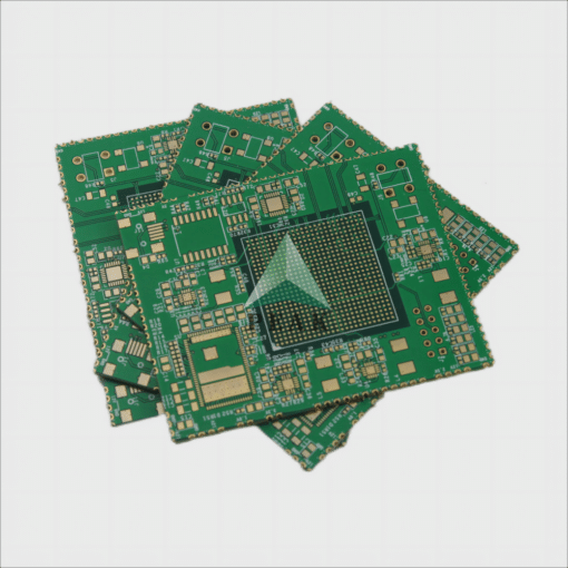 All Around Plated Half Holes Conductive Via Fill (POFV) ENIG 2u 8 Layers PCB